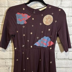 eShakti Wayward Fancies Ankle Length Embroidered Dress With Pockets